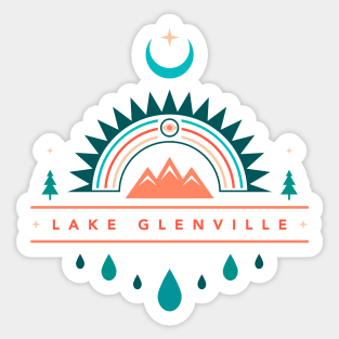 Lake Glenville NC boho design Sticker